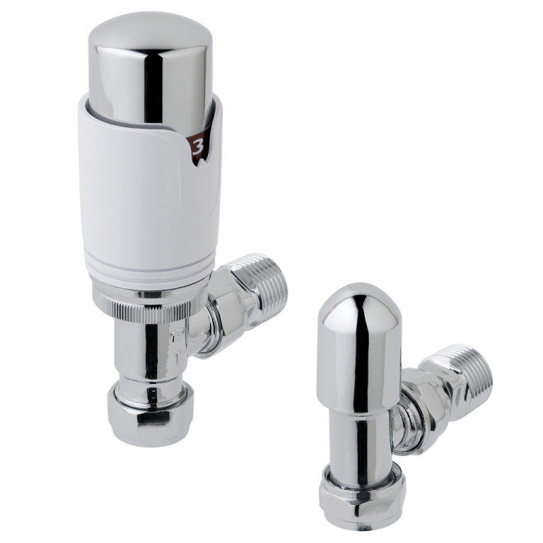 New 15mm Angle TRV & Lockshield Valve