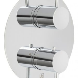 Florence Thermostatic Concealed 2 Outlet Valve Round Plate