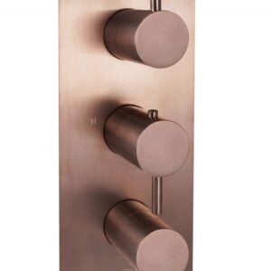 Vos 3 Outlet Thermostatic Concealed Valve, Vertical - Brushed Bronze