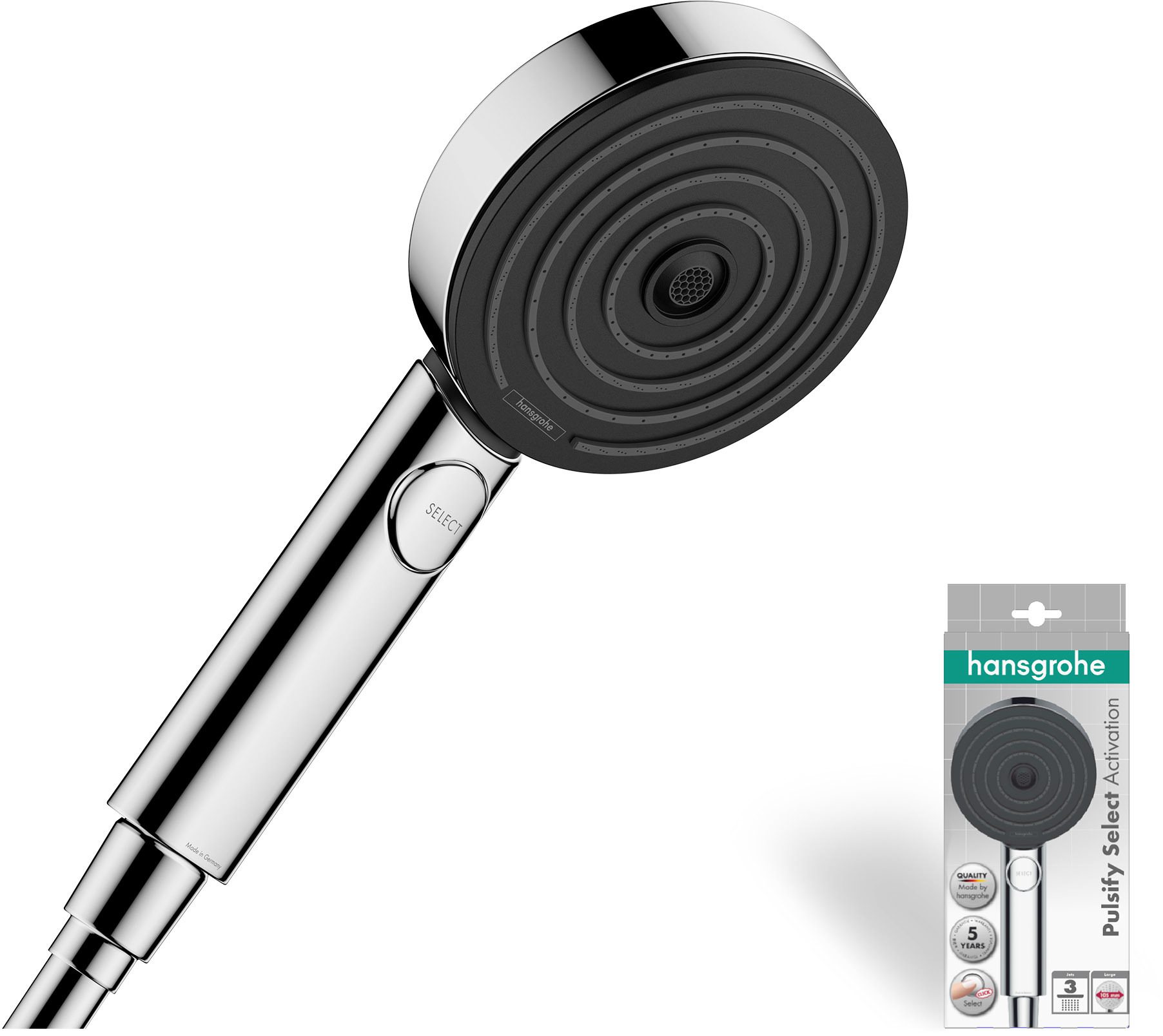Pulsify Select S Hand shower 105 3jet Activation - chrome