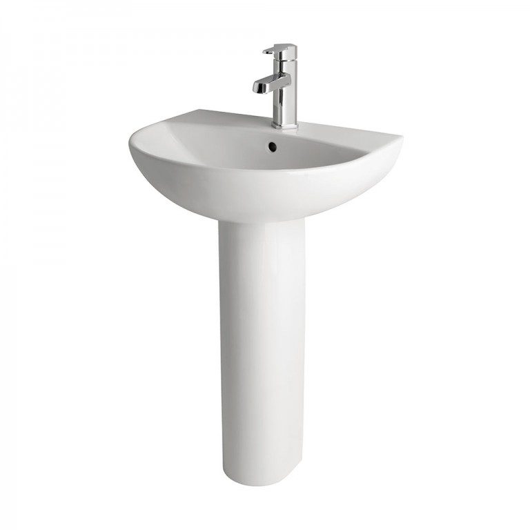 Farringdon/Northall 550mm 1 Tap Hole Basin White