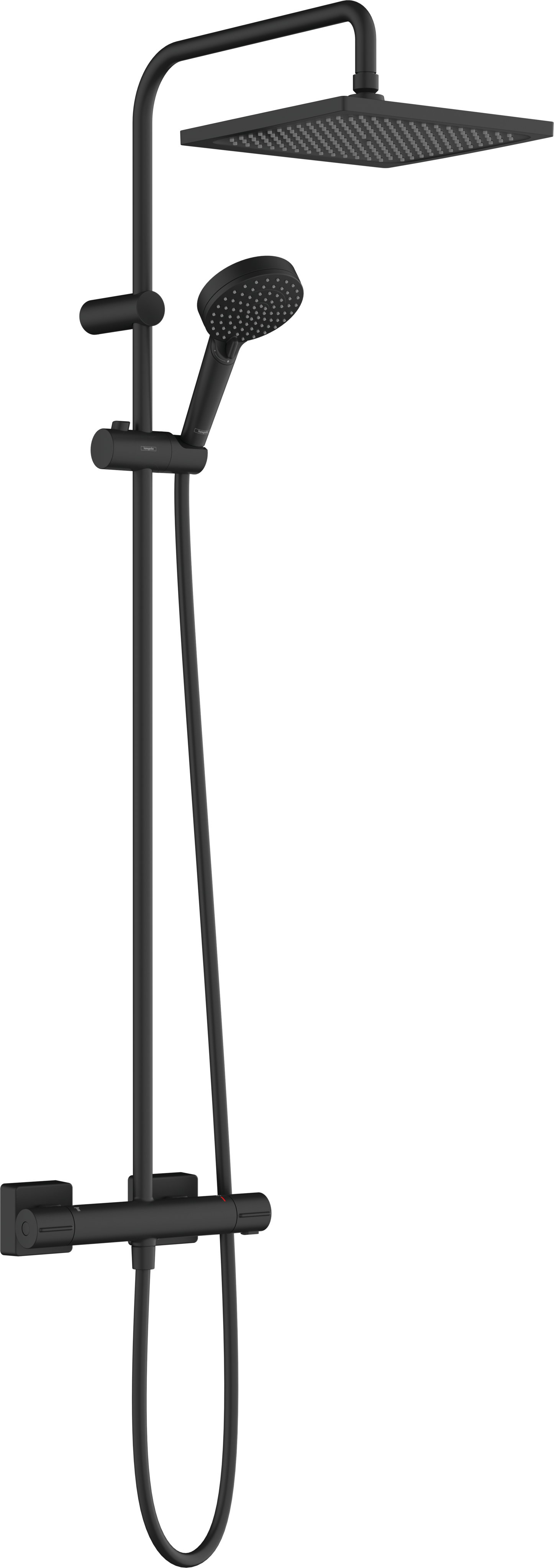 Vernis Shape Showerpipe 240 1jet with thermostat - matt black
