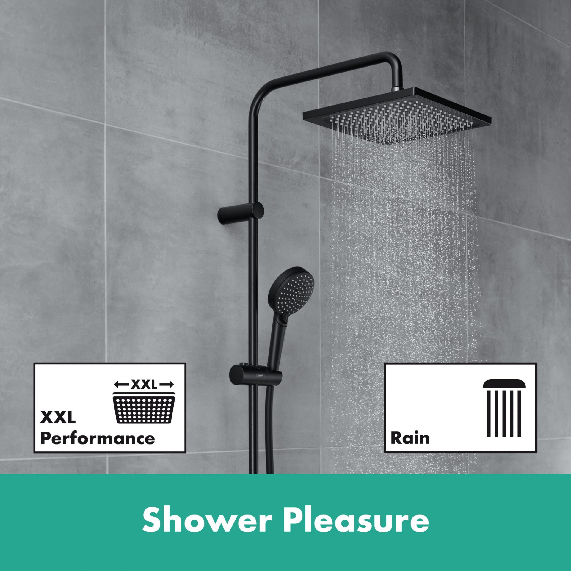 Vernis Shape Showerpipe 240 1jet with thermostat - matt black - Image 6