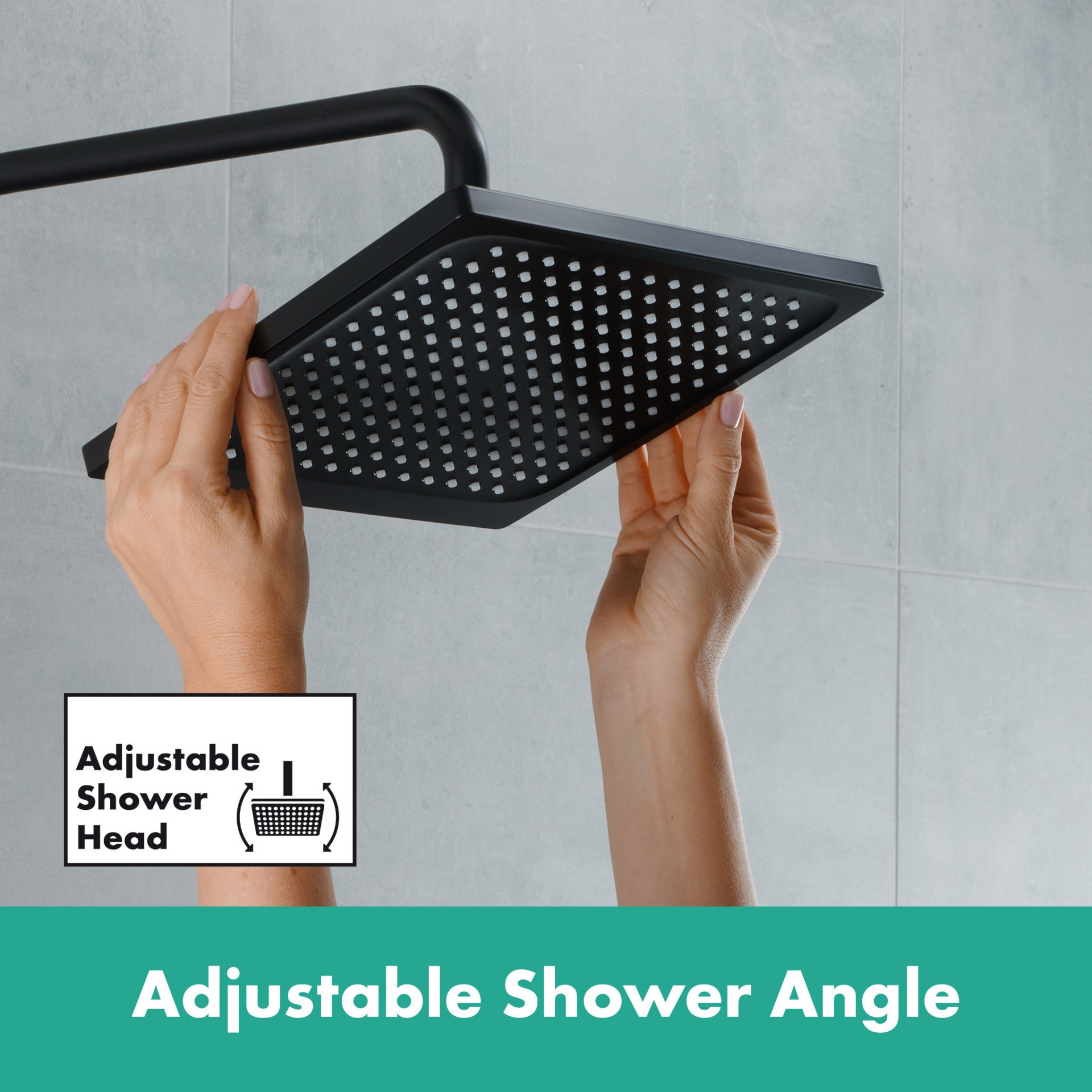 Vernis Shape Showerpipe 240 1jet with thermostat - matt black - Image 7