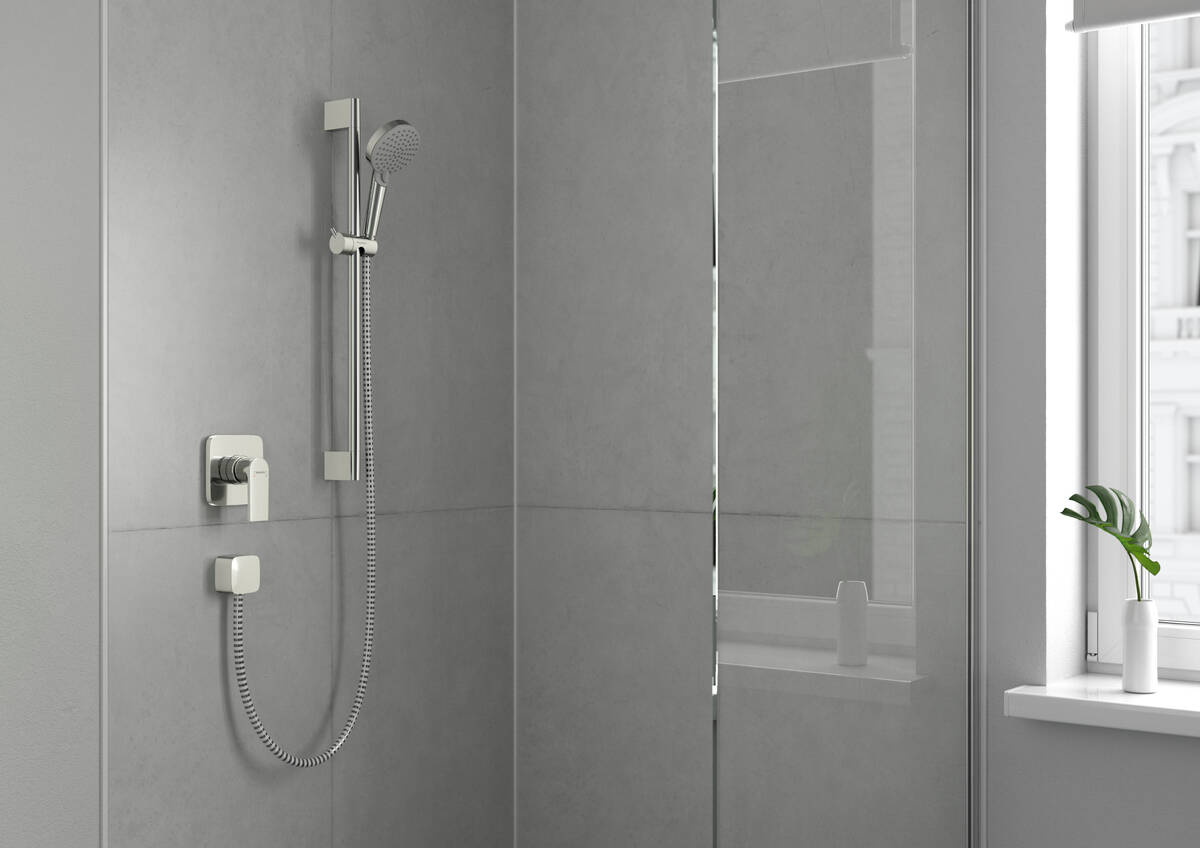 hansgrohe FixFit Square Wall Outlet DN15 - Chrome - Image 2