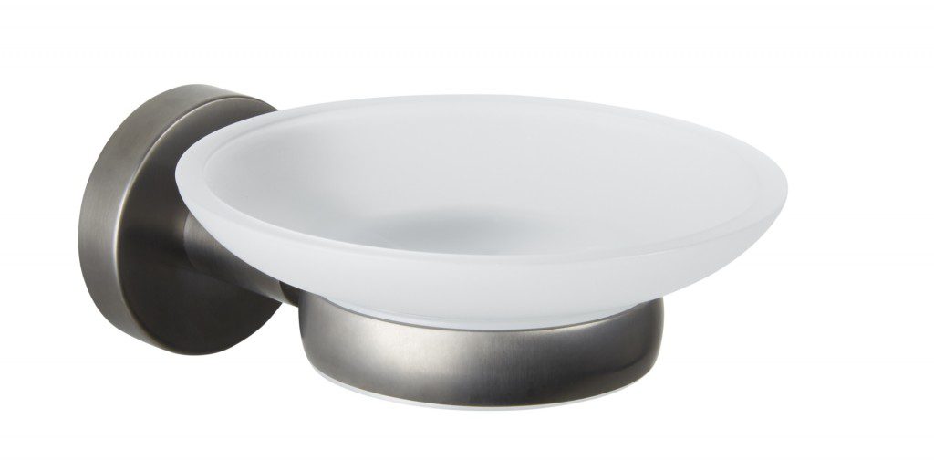 Vos Soap Dish With Glass - Brushed Black