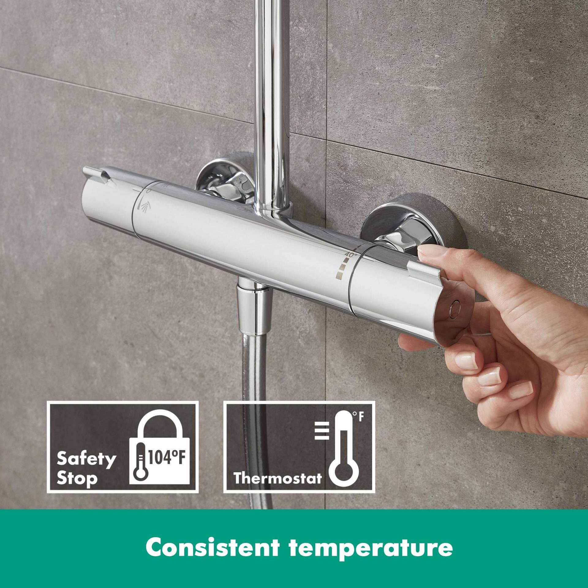 Hansgrohe Crometta E Showerpipe 240 1jet with thermostat - Paton of Walton