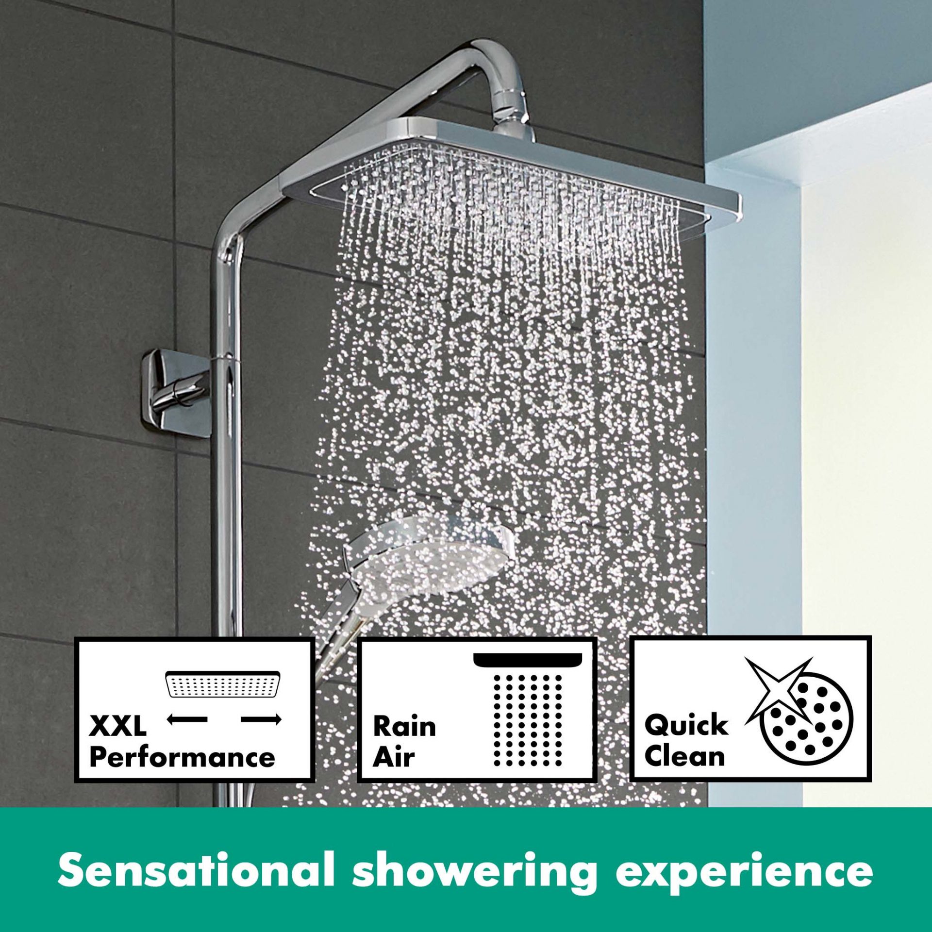 Hansgrohe Croma E Showerpipe 280 1jet with thermostat - Image 6