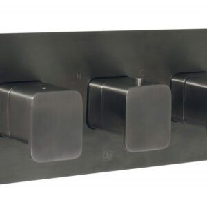 Vos 3 Outlet Thermostatic Concealed Valve, Horizontal - Brushed Black