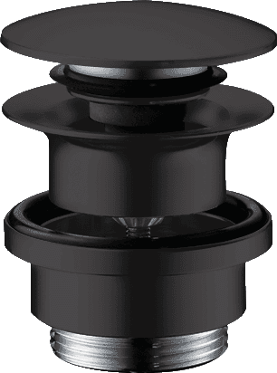 Waste set brass push-open for basin and bidet mixers - matt black