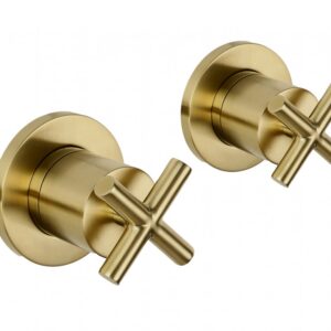 Solex Concealed Stop Valves With Flange - Brushed Brass