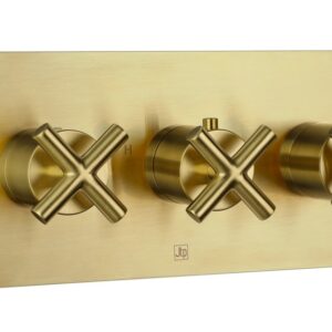 Solex Concealed 3 Option Horizontal Valve - Brushed Brass