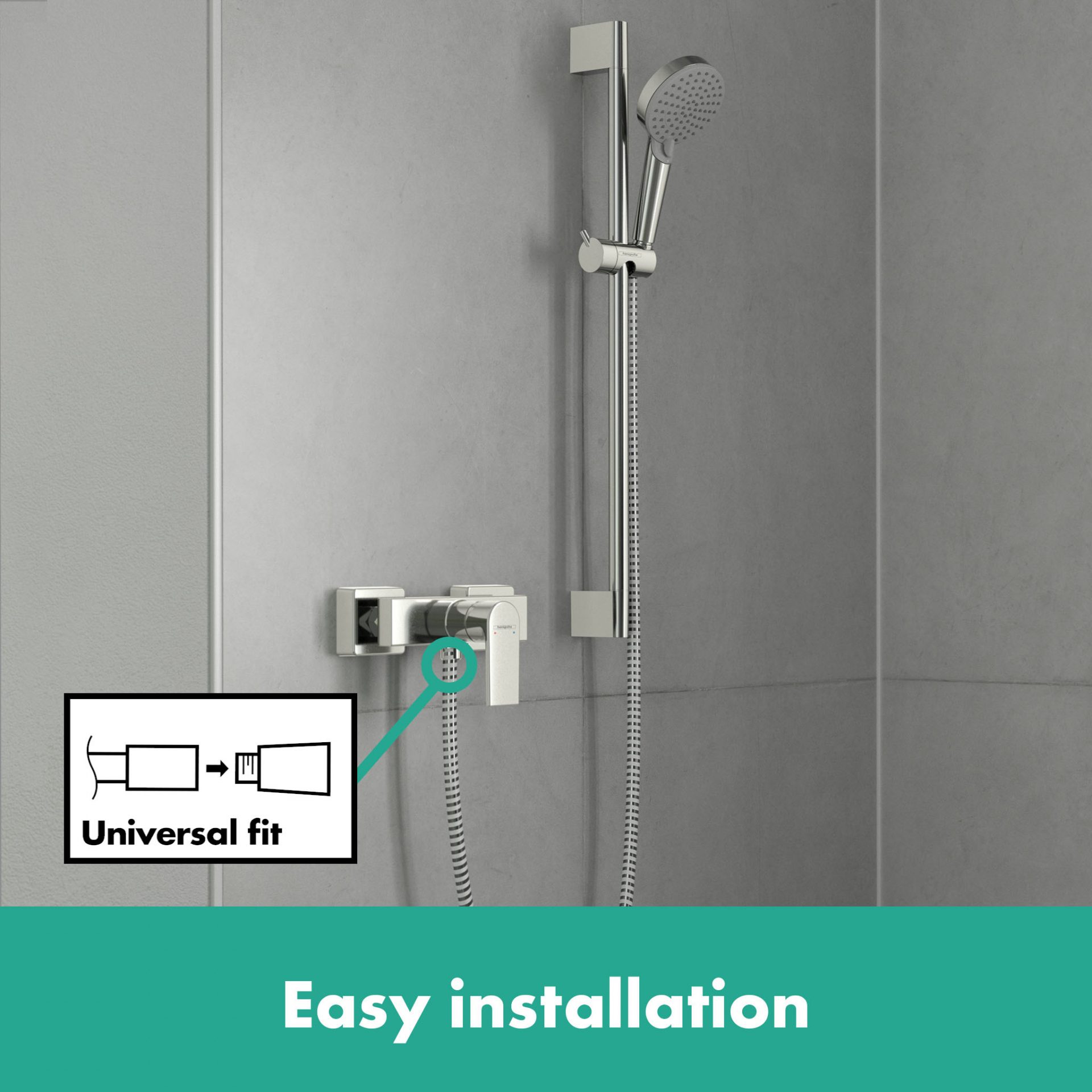 Hansgrohe Vernis Shape Single lever shower mixer for exposed installation - Image 3