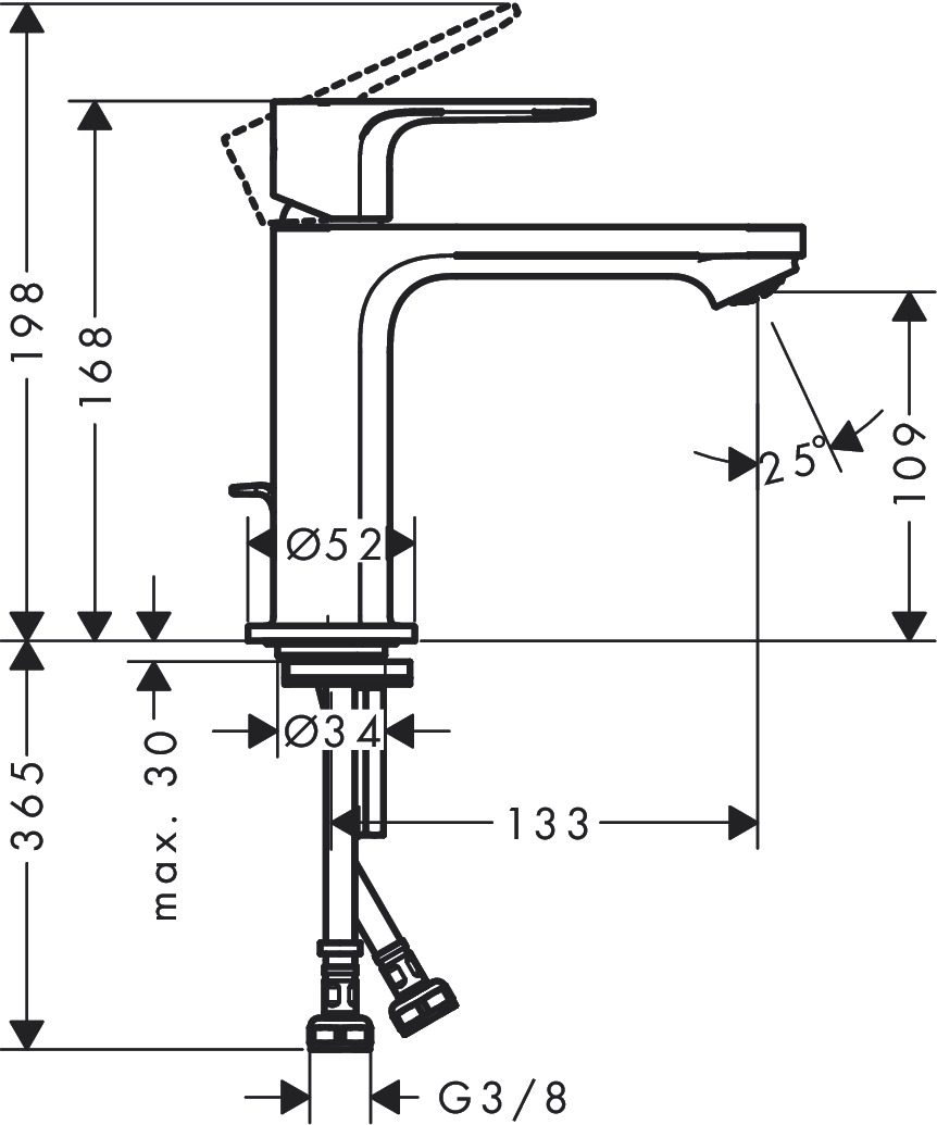 Rebris S Single lever basin mixer 110 CoolStart with metal pop-up waste set - chrome - Image 2