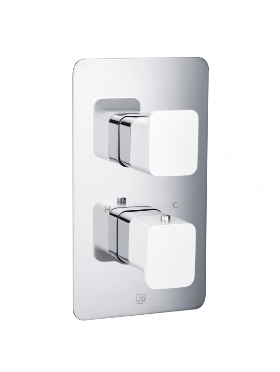 Axel Thermostatic Concealed 1 Outlet Shower Valve - Matt White Handle