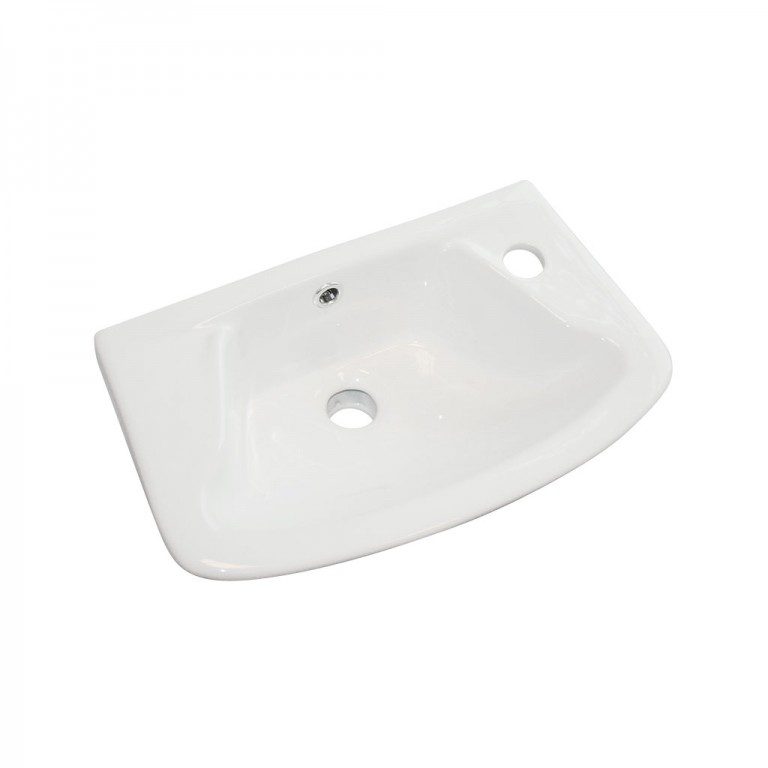 Loire 450 x 275mm Cloakroom Basin 1 Tap Hole Right Hand