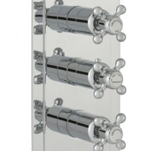 Grosvenor Cross Concealed Thermostatic 2 Outlet Valve, Vertical