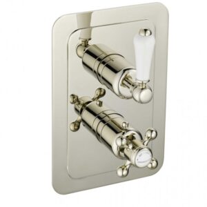 Grosvenor Lever Thermostatic Concealed 2 Outlet Shower Valve, Vertical