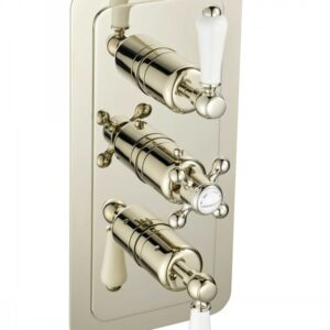 Grosvenor Lever Thermostatic Concealed 3 Outlet Shower Valve, Vertical