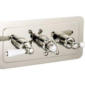 Grosvenor Cross Thermostatic Concealed 2 Outlet Shower Valve - Horizontal