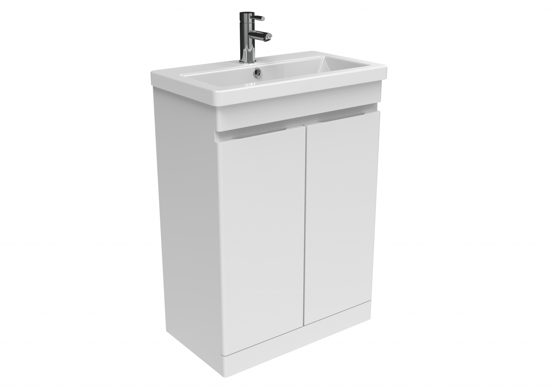 AIR 60cm 2 door floor standing unit – Gloss White