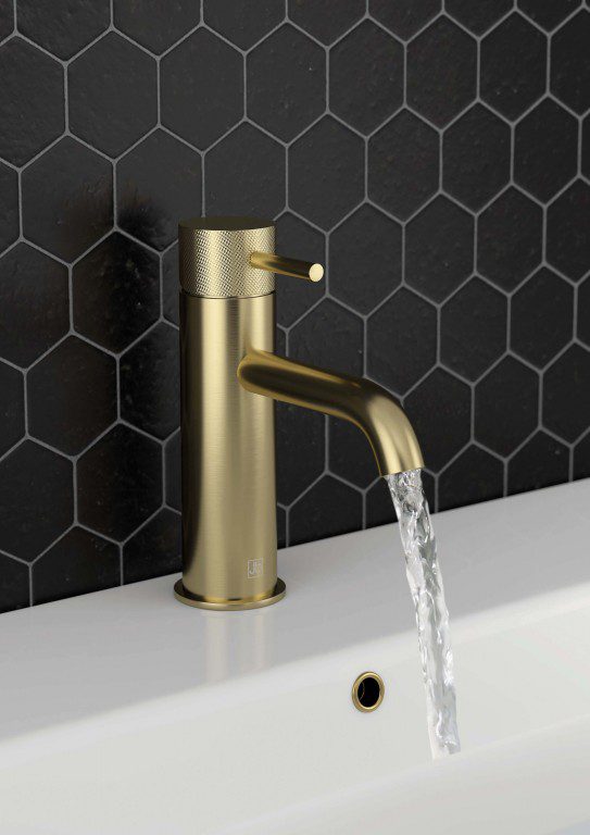 Vos Single Lever Basin Mixer With Designer Handle - Brushed Brass
