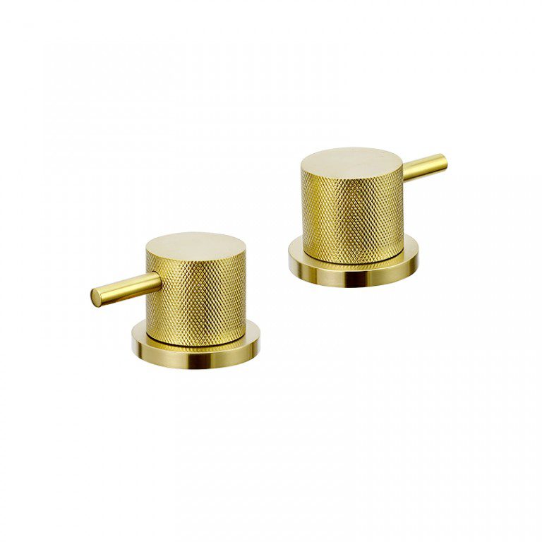 Vos Panel Valves With Designer Handle - Brushed Brass