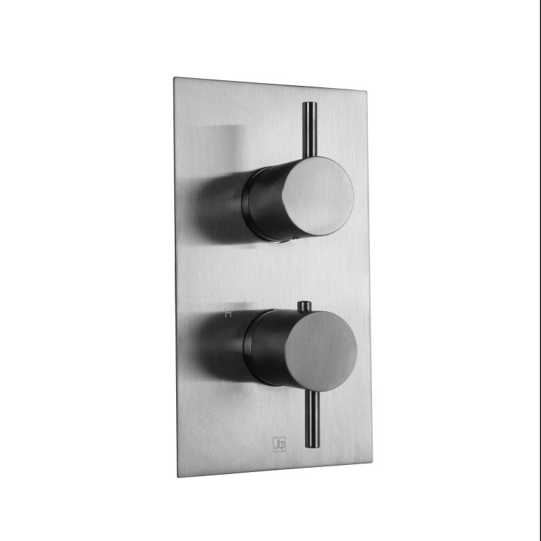 Vos Two Outlet Thermostatic Concealed Valve - Brushed Black Designe