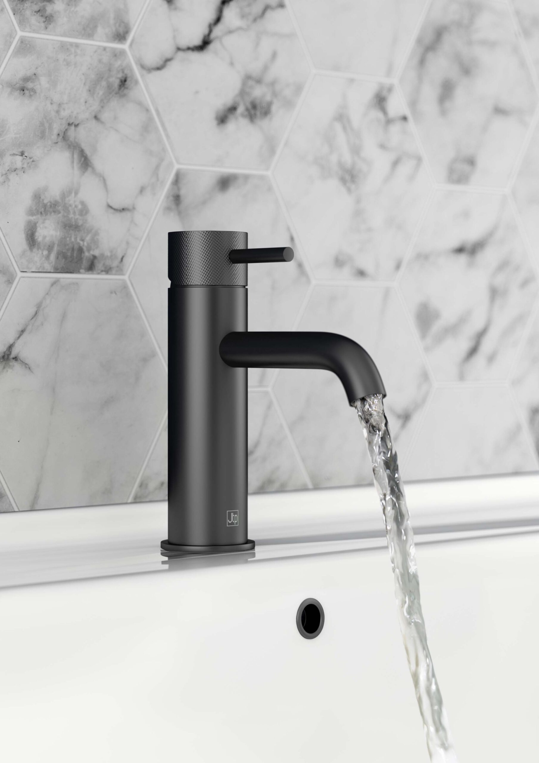 Vos Single Lever Basin Mixer With Designer Handle - Matt Black