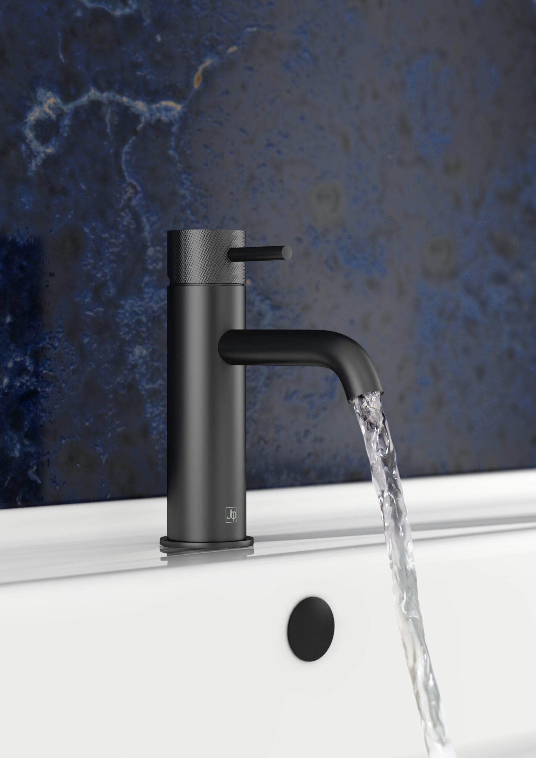 Vos Single Lever Basin Mixer With Designer Handle - Matt Black - Image 2