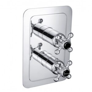 Grosvenor Cross Concealed Thermostatic 1 Outlet Valve - Matt Black