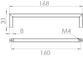 BERLIN 160mm handle - Chrome - Image 3