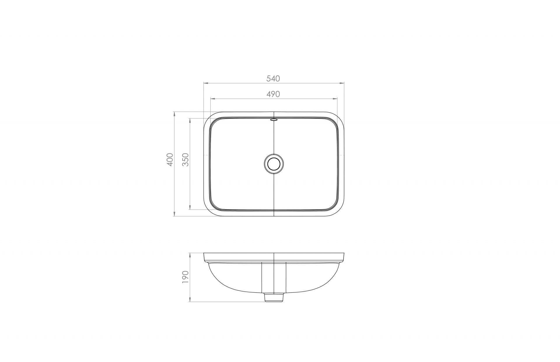 REGENCY 55x40cm undermount washbasin - Matte White - Image 2