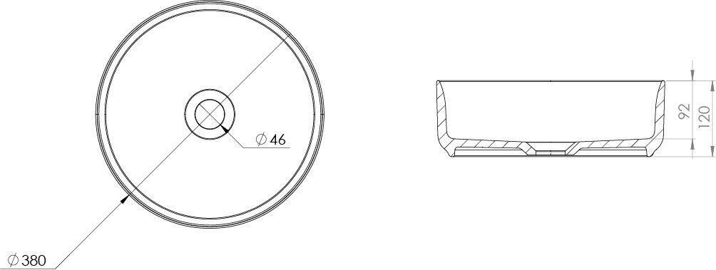 SIENNA 38cm round countertop washbasin - Image 2