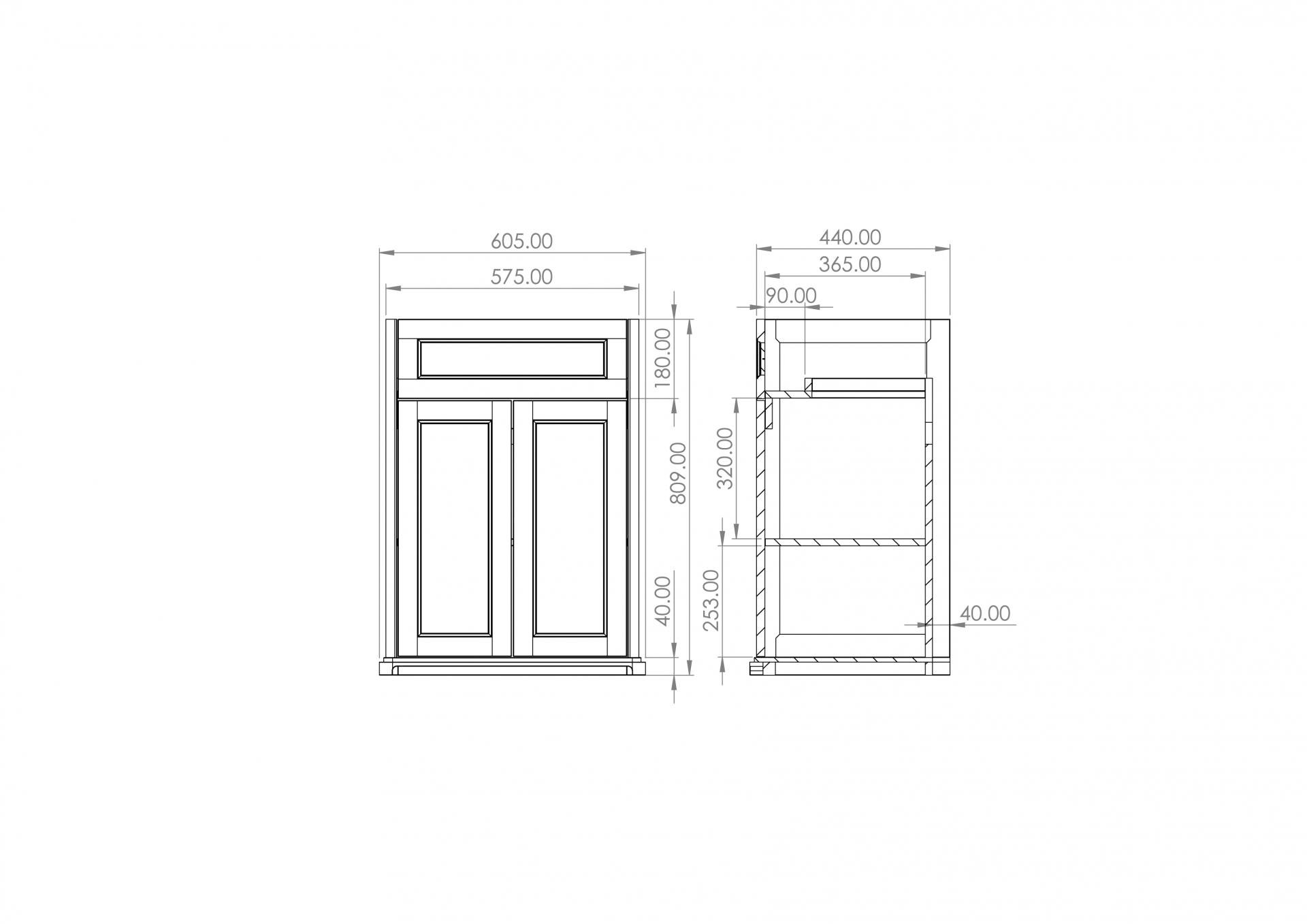 SOFIA 60cm 2 door floor standing unit - Prussian Blue - Image 2