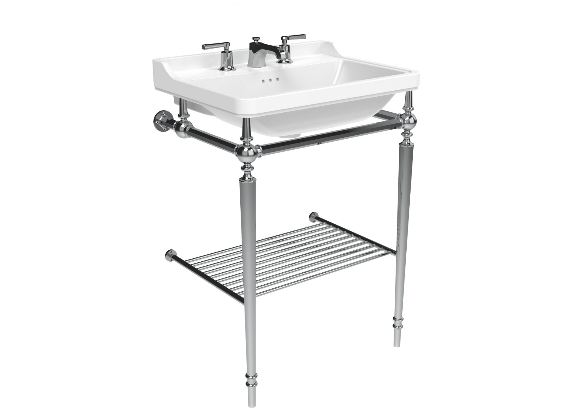SOFIA 60cm floor standing washstand - Chrome